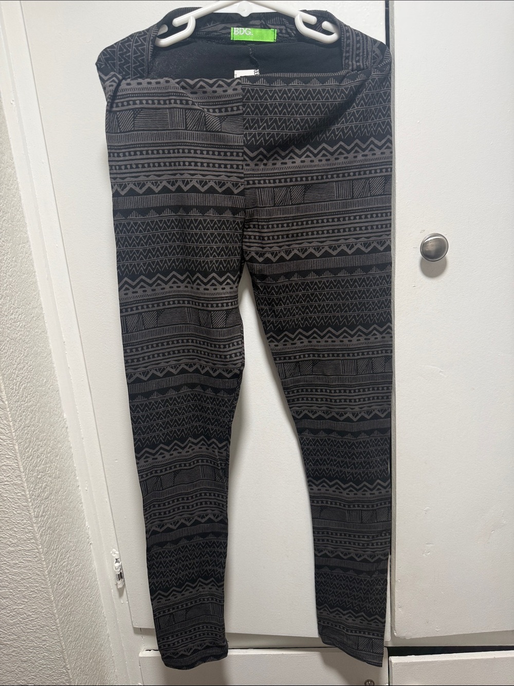 BDG Black & Dark Gray Tribal-Print Leggings